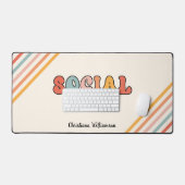 パーソナライズされたレトロ社会福祉士 デスクマット (キーボード&マウス)