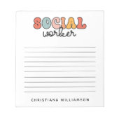 パーソナライズされたレトロ社会福祉士 ノートパッド (正面)