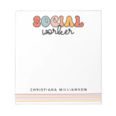 パーソナライズされたレトロ社会福祉士 ノートパッド (正面)