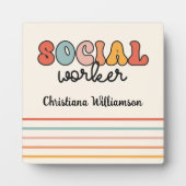 パーソナライズされたレトロ社会福祉士 フォトプラーク (正面)