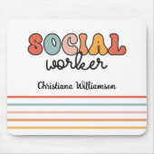 パーソナライズされたレトロ社会福祉士 マウスパッド (正面)