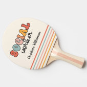 パーソナライズされたレトロ社会福祉士 卓球ラケット (横)