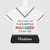 パーソナライズされたレトロ素晴らしマネージャおもしろい オーナメント (正面)