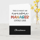 パーソナライズされたレトロ素晴らしマネージャおもしろい カード (黄色い花)