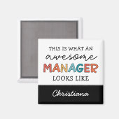 パーソナライズされたレトロ素晴らしマネージャおもしろい マグネット (正面/裏面)