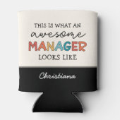 パーソナライズされたレトロ素晴らしマネージャおもしろい 缶クーラー (裏面)