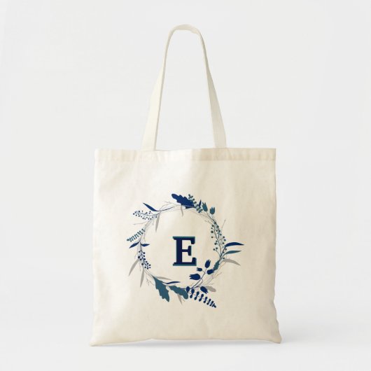 パーソナライズされたレトロ素朴ヴィンテージフローラリース トートバッグ (正面)