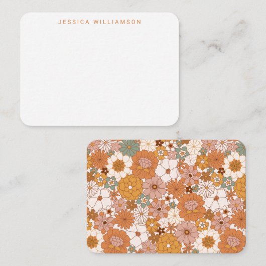 パーソナライズされたレトロ自然植物性贈与容器 ノートカード (正面/裏面)