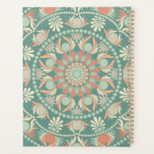 パーソナライズされたレトロ華美セージ&サンドマンダラ プランナー手帳 (裏面)