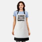 パーソナライズされたレトロ野球選手NAMEチーム エプロン (着用した状態)