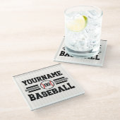 パーソナライズされたレトロ野球選手NAMEチーム ガラスコースター (アングル)