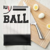 パーソナライズされたレトロ野球選手NAMEチーム キッチンタオル (四つ折り)