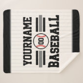 パーソナライズされたレトロ野球選手NAMEチーム シェルパブランケット (正面(横))