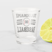 パーソナライズされたレトロ野球選手NAMEチーム ショットグラス (裏面)