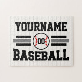 パーソナライズされたレトロ野球選手NAMEチーム ジグソーパズル