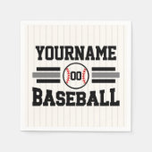 パーソナライズされたレトロ野球選手NAMEチーム スタンダードカクテルナプキン (正面)