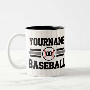 パーソナライズされたレトロ野球選手NAMEチーム ツートーンマグカップ