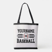 パーソナライズされたレトロ野球選手NAMEチーム トートバッグ (裏面)