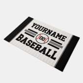パーソナライズされたレトロ野球選手NAMEチーム ドアマット (アングル)