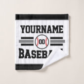 パーソナライズされたレトロ野球選手NAMEチーム バスタオルセット (ウォッシュタオル)