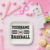 パーソナライズされたレトロ野球選手NAMEチーム ペーパープレート (パーティー)