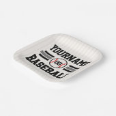 パーソナライズされたレトロ野球選手NAMEチーム ペーパープレート (傾斜あり)