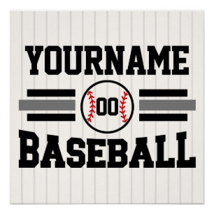 パーソナライズされたレトロ野球選手NAMEチーム ポスター