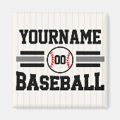 パーソナライズされたレトロ野球選手NAMEチーム マグネット (正面)