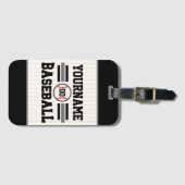 パーソナライズされたレトロ野球選手NAMEチーム ラゲッジタグ (正面横)