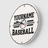 パーソナライズされたレトロ野球選手NAMEチーム ラージ壁時計 (傾斜)