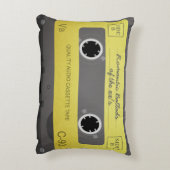 パーソナライズされたレトロ音楽テープの追加文字ノベルティ アクセントクッション (裏面(縦))