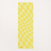 パーソナライズされたレトロ黄市松模様に波 ヨガマット (正面)