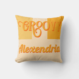 パーソナライズされたレトロ黄 クッション