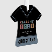 パーソナライズされたレトロ2023年卒業かわいい オーナメント (正面)