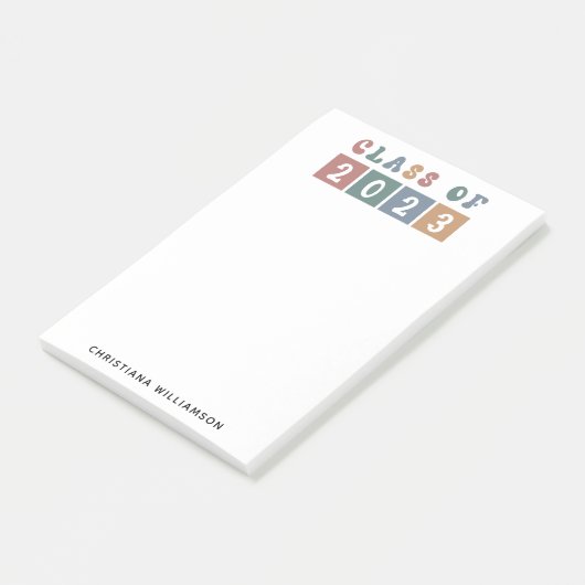 パーソナライズされたレトロ2023年卒業かわいい ポストイット (アングル)