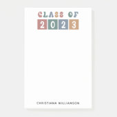 パーソナライズされたレトロ2023年卒業かわいい ポストイット (正面)