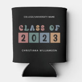 パーソナライズされたレトロ2023年卒業かわいい 缶クーラー (裏面)