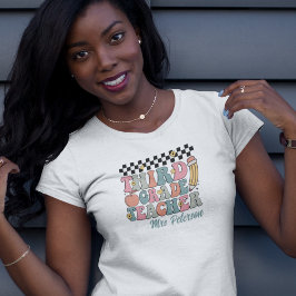 パーソナライズされたレトロ3級先生 Tシャツ