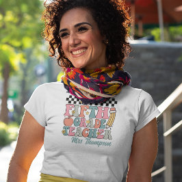 パーソナライズされたレトロ5級先生 Tシャツ