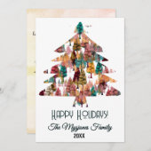 パーソナライズされたレトロ ミニマルな色の木 シーズンカード (正面/裏面)