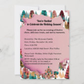 パーソナライズされたレトロ ミニマル カラーのツリー 招待状 (正面)