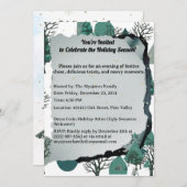 パーソナライズされたレトロ ミニマル ツリーとシェイプ 招待状 (正面/裏面)