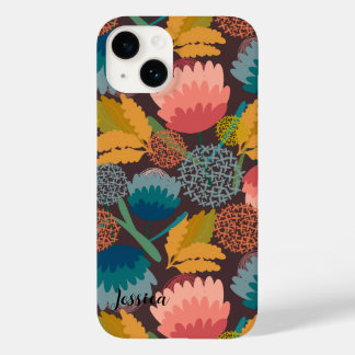 パーソナライズされたレトロ、ヴィンテージ色の花 Case-Mate iPhone 14ケース