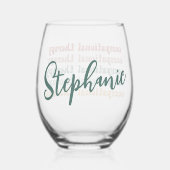 パーソナライズされたレトロOT職業セラピーOT ステムなしワイングラス (裏面)