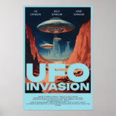 パーソナライズされたレトロSF UFOホームシアタームービー ポスター (正面)