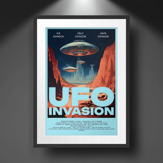 パーソナライズされたレトロSF UFOホームシアタームービー ポスター