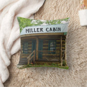 パーソナライズされたログキャビン枕 クッション (ブランケット)