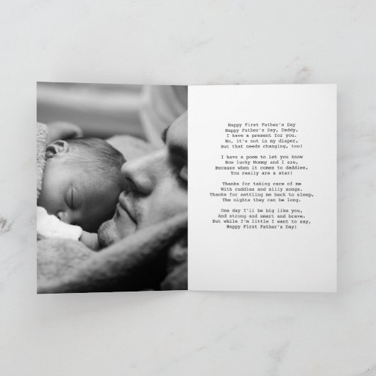 パーソナライズされたログジャケット 赤のファースト ファーザーズデーカード カード (内部)