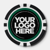 パーソナライズされたロゴと文字クール濃い緑 ポーカーチップ (正面)
