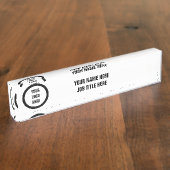 パーソナライズされたロゴのエレガント机用ネームプレート デスクネームプレート (側面)